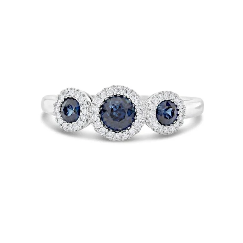 Victorian-style engagement ring for women-Blue Sapphire & Diamond Ring | M10278779