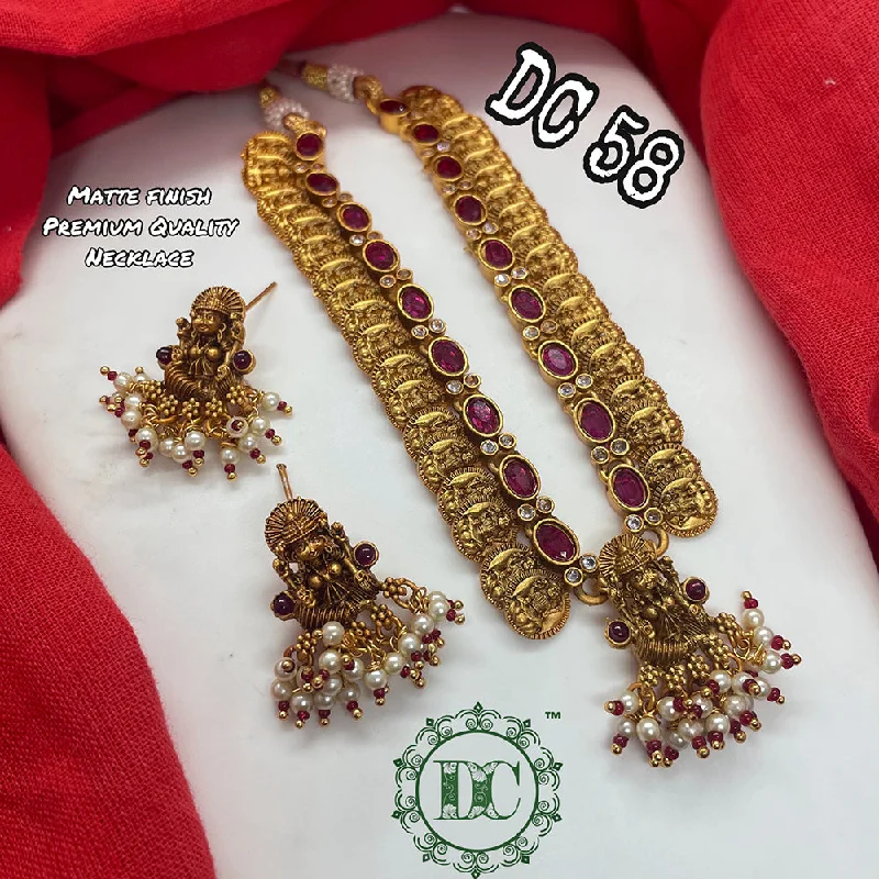 silver ladies necklace-Diksha Collection Gold Plated Necklace Set