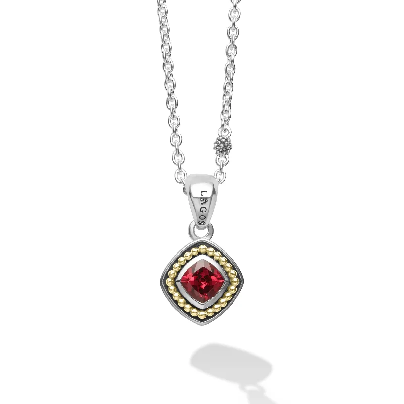 white gold ladies necklace-Rhodolite Garnet Pendant Necklace