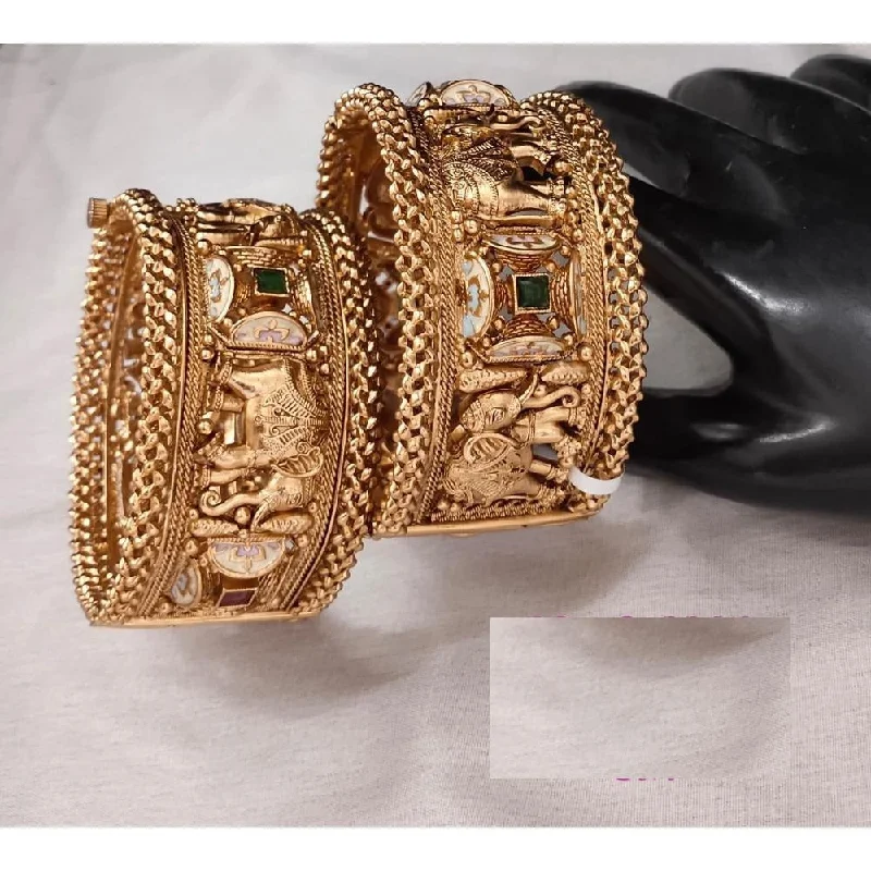 celestial theme ladies bracelet-Akruti Collection Copper Gold Plated Bangle Set