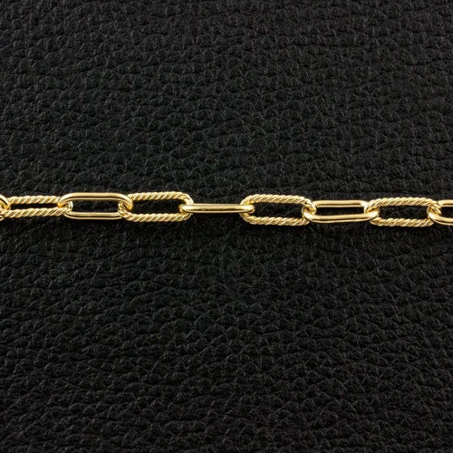 star and moon ladies bracelet-Twist & Plain Oval Link Chain