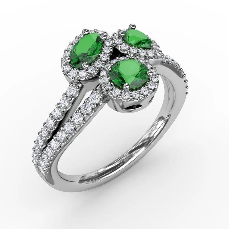 ruby engagement ring for women-Feel The Elegance Emerald and Diamond Ring R1664E