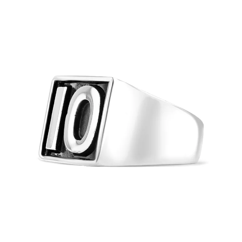 nature-inspired ladies ring-Stainless Steel Iron Order "IO" Insignia Signet Ring / SCR4123